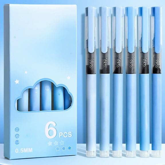 Dadiaei 6 Pieces Rolling Ball Pens Macaroon Color Sign Pen 0.5 mm Japanese Quick Drying Fine Point Pens Liquid Ink Smooth Writing for Office Back to Supplies