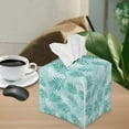 thumbnail image 2 of ZIABUTLE Green Leaves Square Tissue Box Cover Leather Tissue Holder for Car Decoration Rectangular Tissue Box Cover Case Easy to Clean Napkin Organizer Dispenser Home Decor, 2 of 7