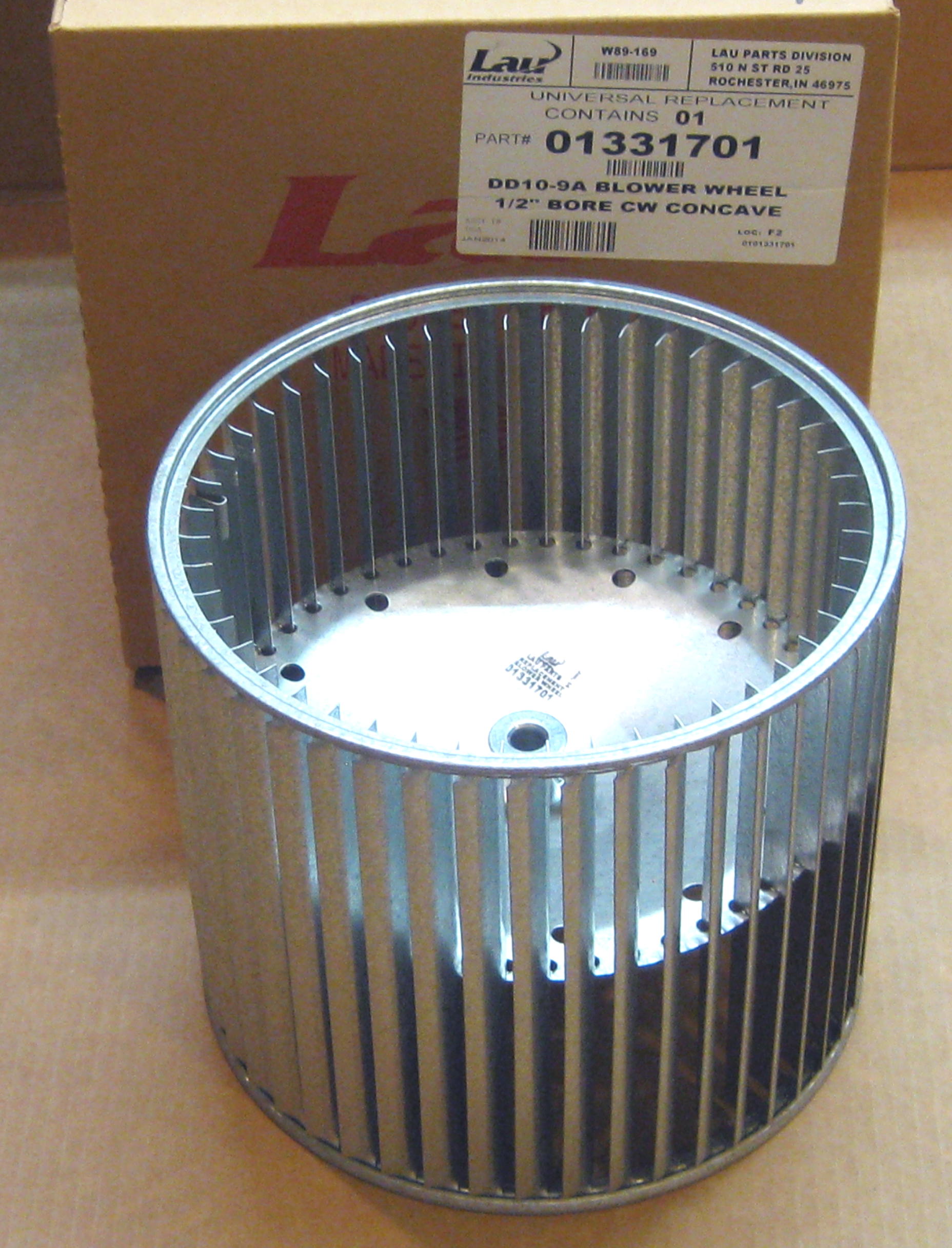 01556507 Lau DD1212A Blower Wheel Squirrel Cage 125/8" x 125/8" x 1