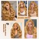 thumbnail image 3 of Peluca KERUISI, rubio miel, 66 cm, cabello humano, densidad del 200%, para mujer, 3 of 7