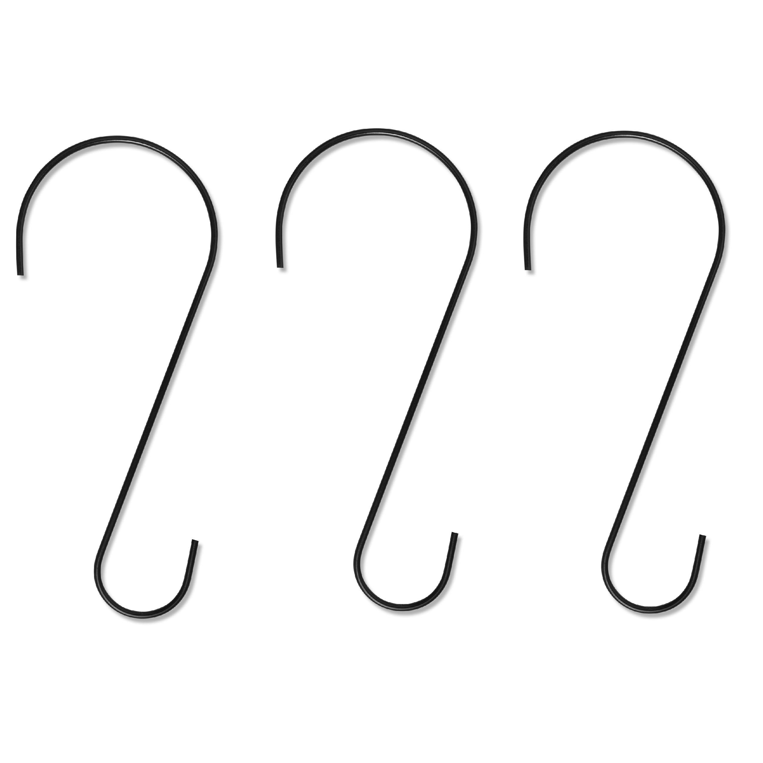 Metal Tree Branch Hook, 12 Inch, Black, 3Pack, Premium Extra Thick 1/5