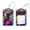 multicolored 3, variant on 2 Pcs Neon Animals Dinosaurs Pattern Luggage Tag for Suitcases, Leather Baggage Tags Identifiers for Travel, Stainless Steel Loop Name ID Label for Women Bag Backpack