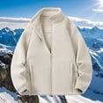 thumbnail image 2 of Bixock Fall/Winter Outerwear for Men Fleece Jackets Stand Collar Zip Front Long Sleeve Thick Thermal Outerwear With Side Patch Pockets Fall Winter Daily Layer Top Men Clothings, 2 of 3
