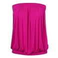 thumbnail image 4 of TRUBKH Tube Tops for Women Strapless Crop Tops Going Out Tops Womens Sleeveless Tops Women Solid Casual Wrapped Chest Loose Sleeveless Top Blouse Basic Tops for Woman Hot Pink L, 4 of 9