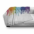 thumbnail image 3 of Abstract Soft Flannel Fleece Throw Blanket, Rainbow Colored Paint Leaking Splattered Drops Creative Graphic Design, Cozy Plush for Indoor and Outdoor Use, 50" x 70", Multicolor, by Ambesonne, 3 of 6