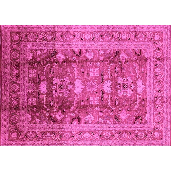 Ahgly Company Indoor Rectangle Oriental Pink Traditional Area Rugs, 6' x 9'