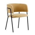 thumbnail image 2 of GDF Studio Calla Modern Upholstered Dining Chair with Metal Legs, Yellow+Black, Set of 4, 2 of 8