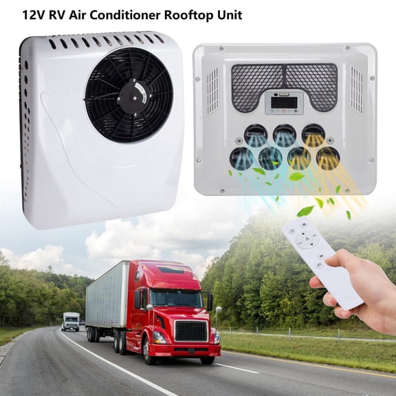 12V RV Air Conditioner Heating & Cooling, 15000 BTU Rooftop RV AC Unit for Camper Truck Van