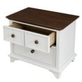 thumbnail image 6 of Wooden Captain Two-Drawer Nightstand Kids Night Stand  End Side Table for Bedroom, Living Room, Kids' Room, White+Walnut, 6 of 10