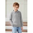 thumbnail image 6 of Arshiner Boys Fall Polo Shirts Long Sleeves Color Block Half Button Polo Shirts with Pocket, 6 of 7