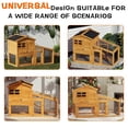 thumbnail image 2 of QinaQin Double Layer Rabbit Hutch, Wooden Bunny Cage with Run, Yellow, 2 of 7