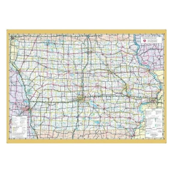 48x78 Iowa State Official Executive Laminated Wall Map