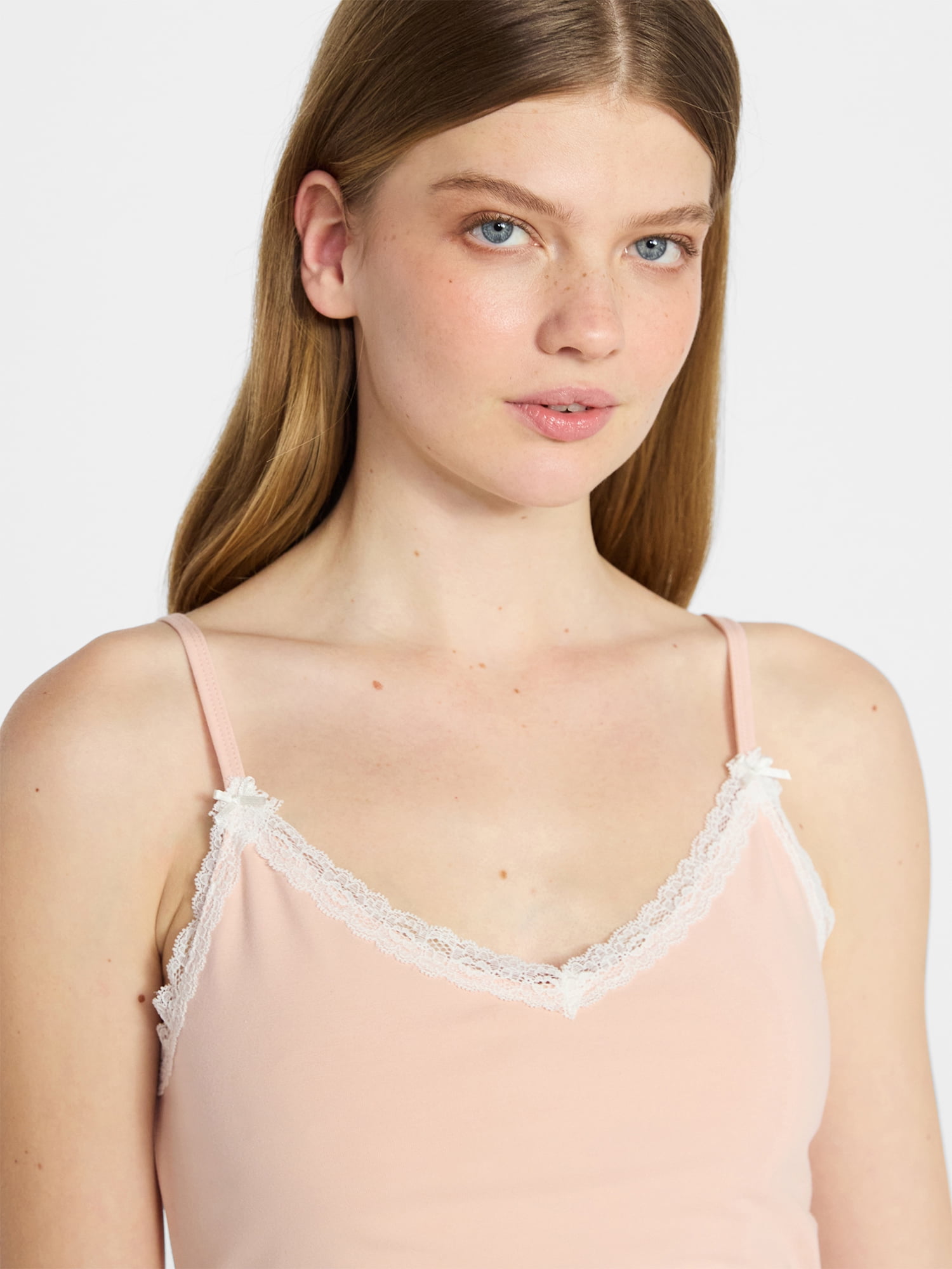 No Boundaries Single Jersey Lace Sleep Cami Top, Women's XXS-3X