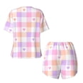 thumbnail image 5 of Lsque Heart Buffalo Plaid Women's Short-Sleeved Pajama Set - 2 Piece Soft and Lightweight Sleepwear Set-X-Large, 5 of 9