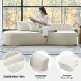 thumbnail image 4 of Aukfa Curved Couch Minimalist Style Comfy Sofa for Living Room, Compressed Couch, Chenille, Beige, 4 of 11