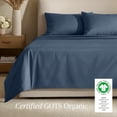 thumbnail image 3 of Bare Home Organic Sateen Sheet Set - 400 Thread Count - 100% Organic Cotton - 3 Piece - Twin, Bering Sea, 3 of 10