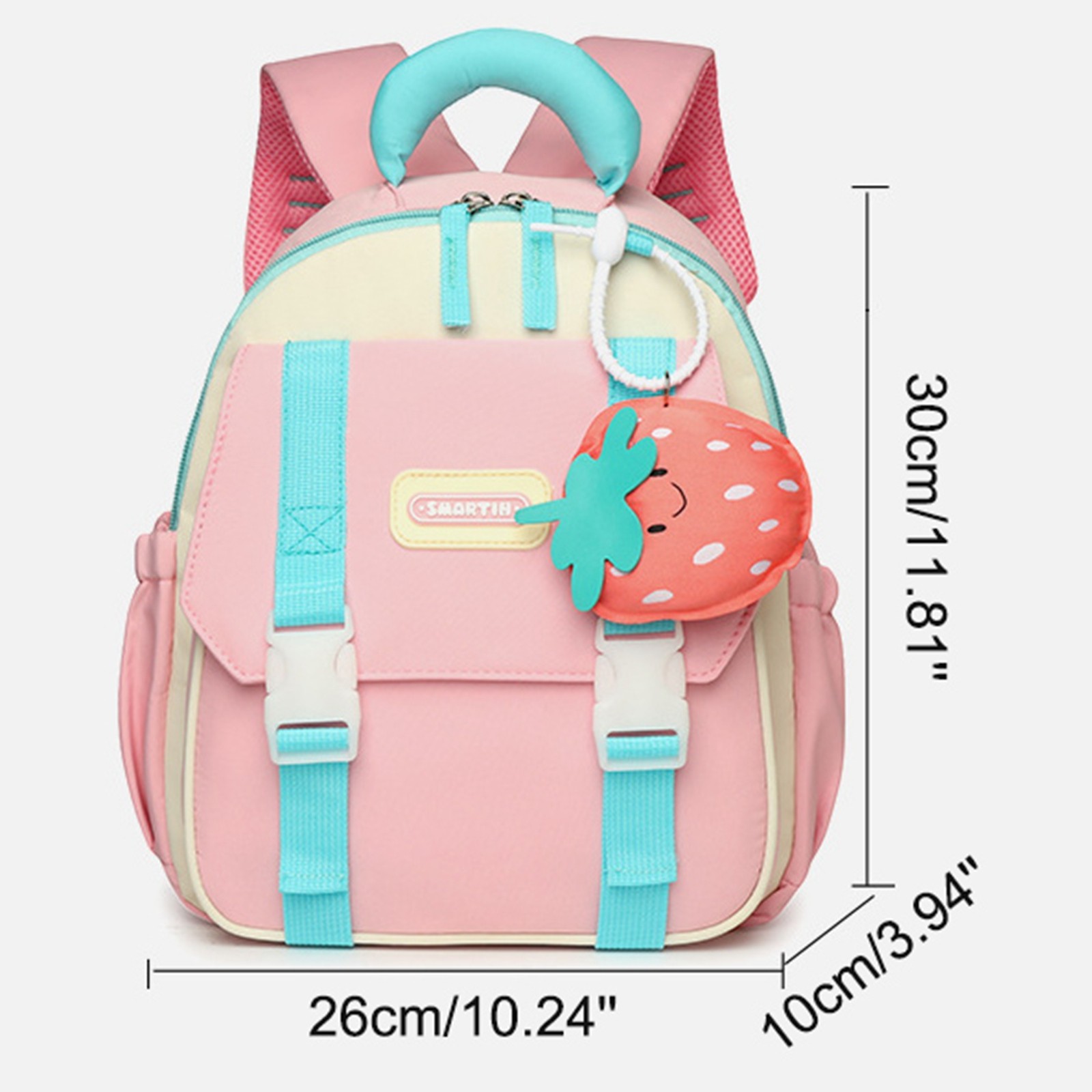 Mochila para niña adolescente colorblock, ligera para escuela, jardín de infantes y viaje, rosa, talla única 3