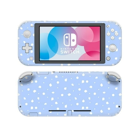 Nintendo Switch Lite Sticker Skin Decals Animal Crossing, Cute Cartoon Full Body Wrap Anti Scratch, Cover for Joy-Con Controller, NS Console Switch Lite Accessories (Baby Blue Icons & Logo)
