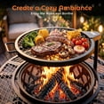 thumbnail image 6 of BALI OUTDOORS 32 inch Fire Pit with Poker, Wood Burning Fire Pit Patio for Outside with Grill, 6 of 12