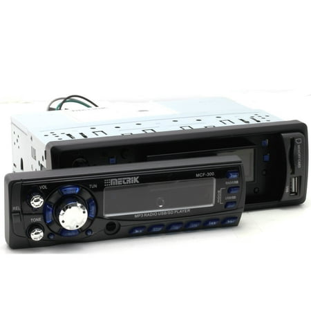 METRIK MCF-300 AM/FM 2 Band Radio with Built-In USB/SD Ports, Front Aux in Detachable (Black) - (Best Dab Digital Radio)