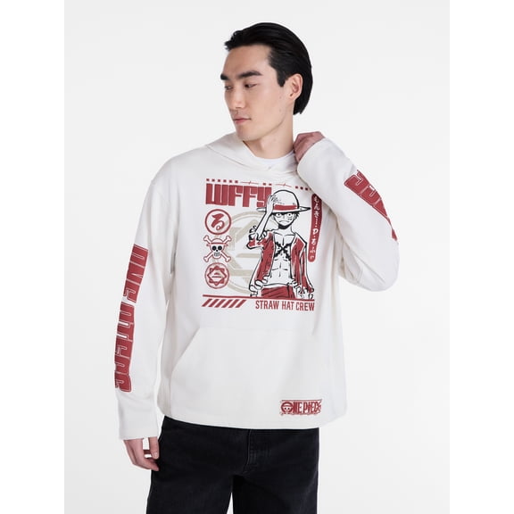 One Piece Front and Back Puff Graphic Hoodie Sweatshirt, Men's Sizes XS-5XL