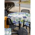 thumbnail image 4 of Outdoor Tablecloth with Umbrella Hole and Zipper, Purple Hydrangea Square Table Cloth 54x54 Inch Waterproof Tablecloth, Spring Eucalyptus Butterfly Grey Wooden Picnic Table Cover for Patio Camping, 4 of 7
