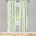 thumbnail image 3 of Ambesonne Mint Curtains, Swirls Floral Branches, Pair of 28"x95", Fern Green White, 3 of 5
