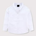 thumbnail image 2 of Children's Top - Classic Long Sleeve Button Down Shirt for Girls Poplin Fabric Versatile Dressy and Casual Wear Comfortable School Outfit(Color:White,Size:3-4 Years), 2 of 9