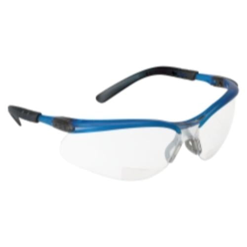 3m 11474 Bx Reader Safety Glasses With I o Mirror Lens, Blue Frame And +2.0 Diopter by 3M
