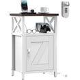 thumbnail image 1 of vfytbgnhj Walnut Nightstand with Lock  Bed Side Table with Drawers  Bedside Table with Charging Station  3 USB &amp; 2 Outlets  Night Stand with Storage  End Tables for Living Room  Bedro, 1 of 7