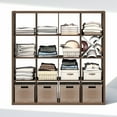thumbnail image 4 of Furinno CUBIC 16-Cube Open Shelf Extra Thick Frame Amber Pine, 4 of 6
