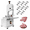 1500W, variant on POWKOL Electric Meat Cutting Machine, 1000 W Electric Bone Meat Cutter with 19 In x 14 In Worktable, Restaurant Kitchens Use Butcher Bandsaw, for Pork, Steak, Bone  Cutting, Silver