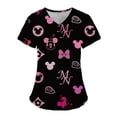 thumbnail image 5 of Uniforme de enfermera para mujer, camiseta de manga corta con cuello en V y estampado de Mickey Mouse de Disney, uniforme de enfermera de trabajo con bolsillos, 5 of 5