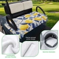 thumbnail image 5 of Golf Cart Seat Covers for 2 Seater,Yellow Lemon Microfiber Cart Seat Towel Blanket,Blue Leaf Vintage Botanical Summer Spring Absorbent Breathable NonSlip Bench Seats Protector for Golf Course 51"x31", 5 of 9