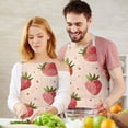 thumbnail image 3 of Strawberry Plants Fruit Heart Beige Pattern Apron-Garden Aprons for Women with Pockets-Cotton Linen Waterproof Kitchen Cooking Gardening Aprons Adjustable for Kitchen,Cooking,BBQ and Salon 33x27 Inch, 3 of 7