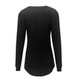 thumbnail image 6 of ManxiVoo Women Long Sleeve V Neck Sweatshirt Fall Fashion Tops Loose Fit Casual Pullover Comfort Stretch Fabric Trendy Street Style L Size Black, 6 of 6