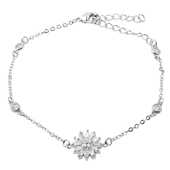 Cate & Chloe Astara 18k White Gold Plated Star Shaped Bracelet With Simulated Diamonds for Women