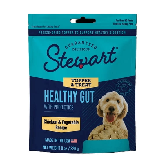 Stewart Freeze Dried Dog Food Topper Chicken & Vegetable (Healthy Gut) - 8 oz. Pouch