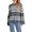 Gray, variant on Women's Fall Loose Knit Tops Stripe Print O-Neck Long Sleeve Spring Basic Sweaters Knitwear