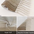 thumbnail image 5 of Bedroom Rug Carpet 3'x 5', Brown Grey Washable Floor Carpet with Tassels, Farmhouse Gray Barn Wooden Vintage Striped Elegant Soft Floor Rug Mat for Patio, Balcony, Laundry, Room Decor, 5 of 9
