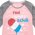 thumbnail image 3 of Instant Message - Red, White, & Chill Classic Ice Cream Truck Popsicle - Toddler & Youth Girls Raglan Graphic T-Shirt, 3 of 5