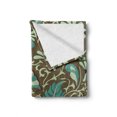 thumbnail image 2 of Oriental Soft Flannel Fleece Throw Blanket, Ornamental Nostalgic Floral Design Swirling Leaves and Blossoms, Cozy Plush for Indoor and Outdoor Use, 50" x 60", Pale Green Umber, by Ambesonne, 2 of 6