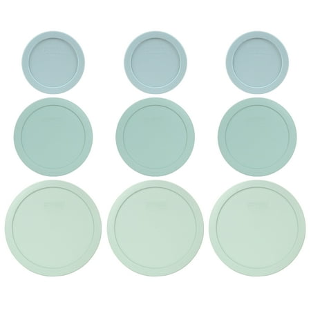 

Pyrex (3) 7200-PC (3) 7201-PC and (3) 7402-PC Muddy Aqua Plastic Storage Replacement Lids