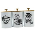 thumbnail image 2 of Abbracc 3Pcs Coffee Tea Sugar Containers Set Kitchen Canisters Set Iron Decor Organizer White, 2 of 9