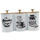 thumbnail image 2 of Juego de 3 recipientes para café, té y azúcar, botes de cocina, organizador de decoración de hierro Blanco, 2 of 9