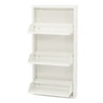 thumbnail image 5 of Flip Drawer Shoe Cabinet, Storage Organizer, Freestanding Shoe Rack, Wall Mounted No-Assembly (White, 3 Drawer), 5 of 8
