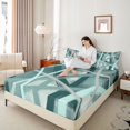 thumbnail image 4 of Castle Fairy Stripes Girl Full Size Sheets,Abstract Gradient Lines Bed Sheets, 4 of 7