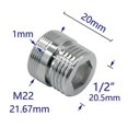 thumbnail image 1 of Brass 1/2" To M22 M24 M14 M20 Thread Connector Garden Household Faucet Adapter Durable Joint Co, 1 of 4