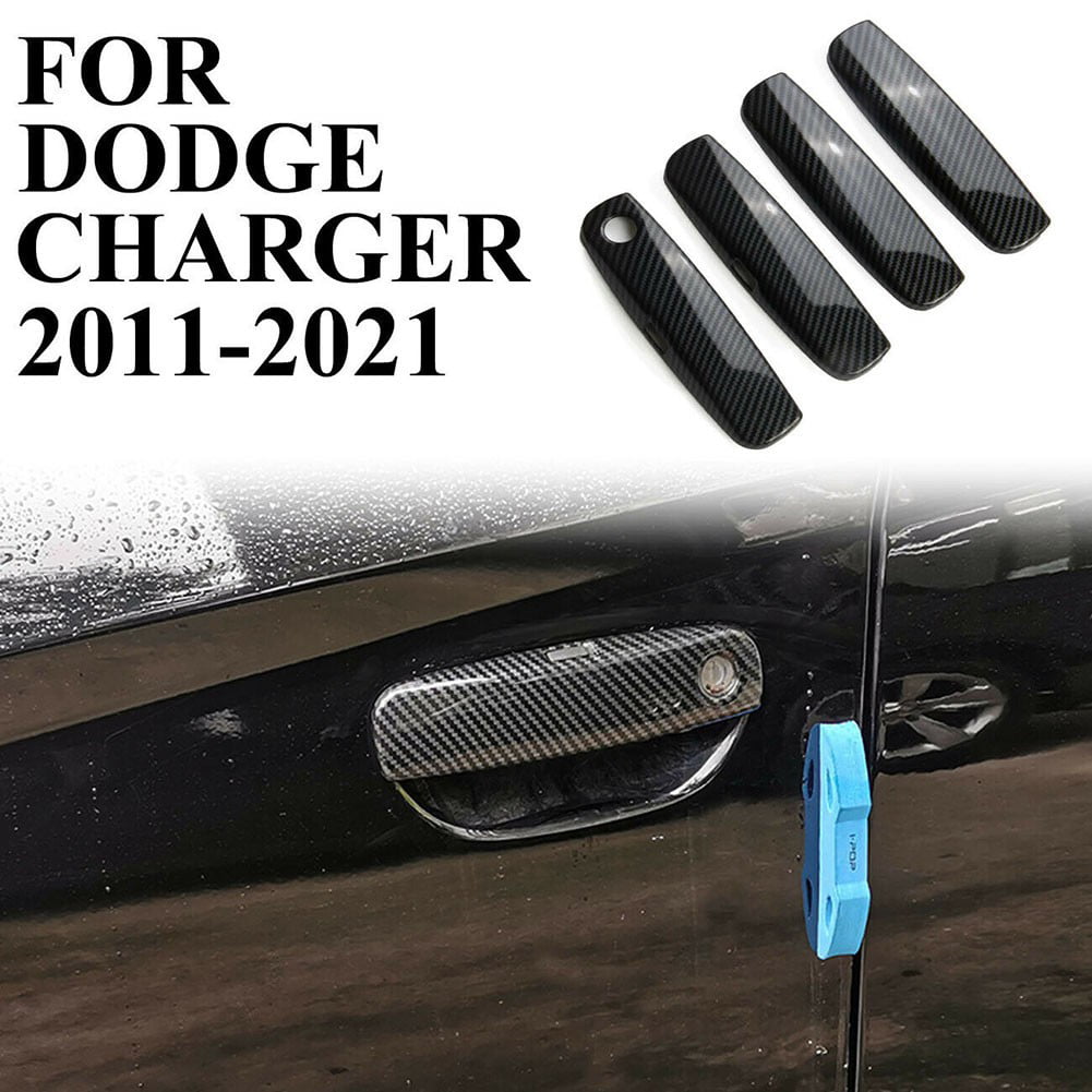 Fit For 2011-2020 Dodge Charger Carbon Fiber Door Handle Trim Cover Accessories