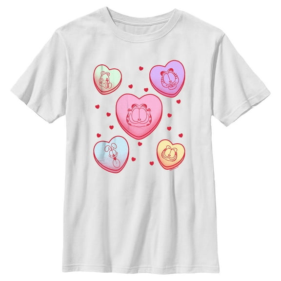 Boy's Garfield Candy Hearts  Graphic T-Shirt
